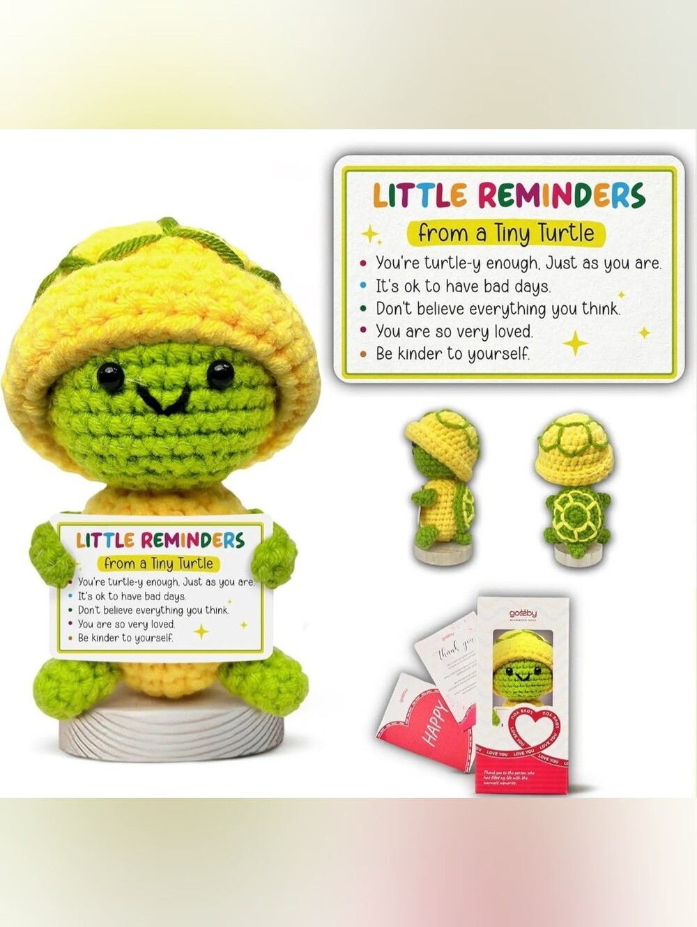 Gossby Handmade Positive Crochet Turtle